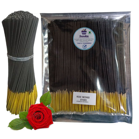 Gunvika Rose Incense Sticks | Long Stick | Black Coloured | Strong Fragrance | Long Burning Time | For Home And Office Use