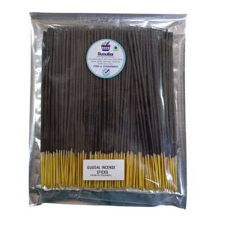Gunvika Guggal Incense Sticks | Long Stick | Black Coloured | Strong Fragrance | Long Burning Time | For Home And Office Use