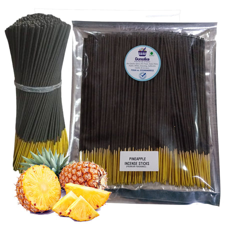 Gunvika Pineapple Incense Sticks | Long Stick | Black Coloured | Strong Fragrance | Long Burning Time | For Home And Office Use
