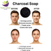 Kunjika Jadibooti Activated Charcoal Soap Black Detox for Face & Body | Deep Cleansing, Oil Control & Acne Care | Handmade Natural Bath Bar with Aloe Vera, Vitamin E and Tea tree Essential oil
