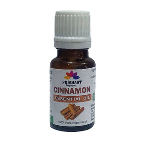 Pujahaat Cinnamon Bark Essential Oil | Immune Support With Dalchini Oil | Therapeutic Grade Cinnamon Oil | 100% Pure & Natural For Hair Growth | Aromatherapy | Strengthening of Hair | Vegan & Cruelty free - 15 ml