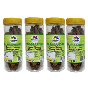 Pujahaat Premium Scented Incense Dhoop Cone | No Charcoal No Bamboo | for Pooja, Rituals & Special Occasions, Aromatherapy Rajnigandha Fragrance