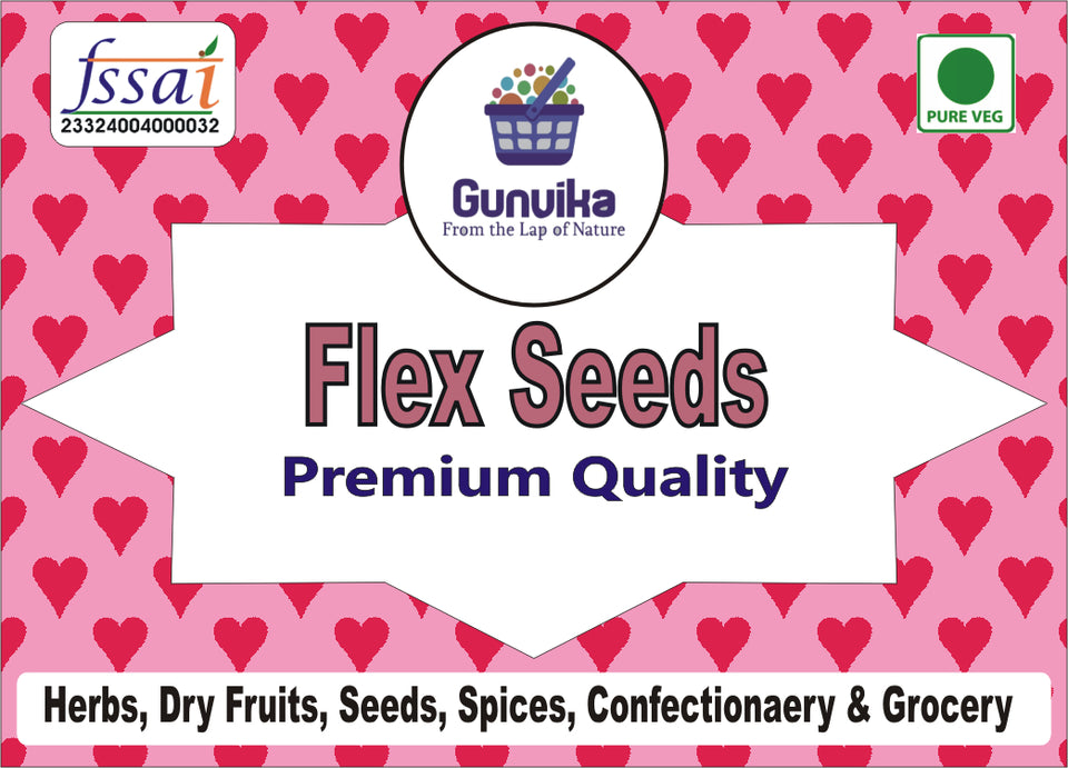 Gunvika Flax Seeds - Alsi Seeds Raw Unroasted Flaxseeds for Eating | Rich in Omega 3 Fatty Acids, Magnesium, Phosphorus & Protein | Source of Iron & Dietary Fibre