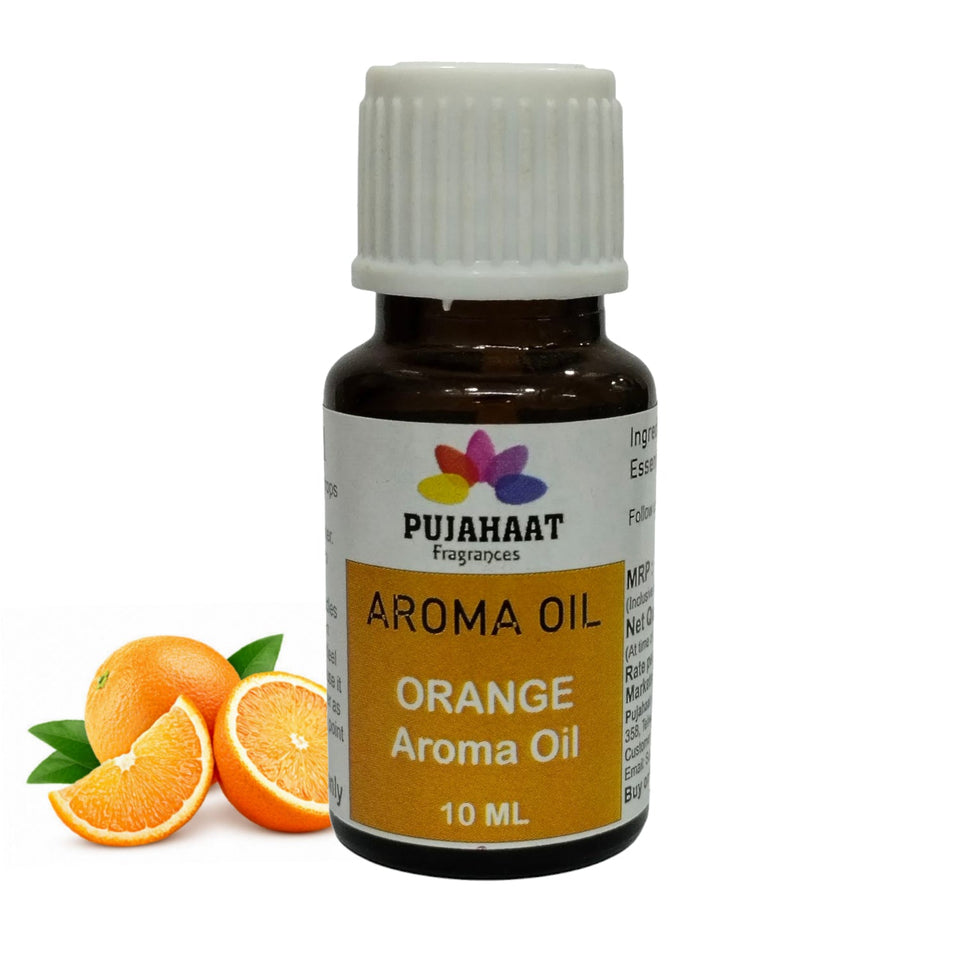 Pujahaat Rose and Orange Aroma Oil for Aromatherapy oils, Oil for diffusers, Humidifier oils, Oil Burners, Spa and Air Purifier 10ml Each - Set of 2 (2 x 10 ml) AO12