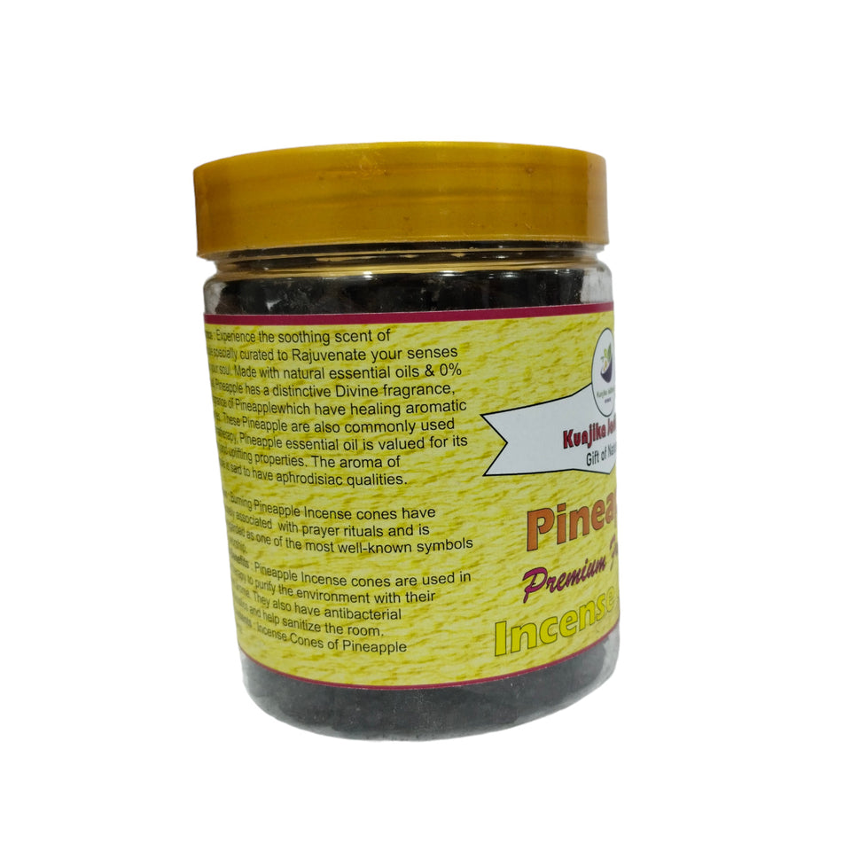 Kunjika Jadibooti Premium Scented Incense Dhoop /Cone | No Charcoal No Bamboo | for Pooja, Rituals & Special Occasions, Dhoop Batti Pineapple Fragrance - 200 Gms