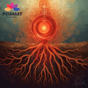 Pujahaat Root Chakra Essential Oil Roll-On Blend |6 ml/0.20 fl oz | Muladhara | Grounding | Aromatherapy Oils for Chakra Balance | Aroma blend for Meditation, Yoga, Reiki