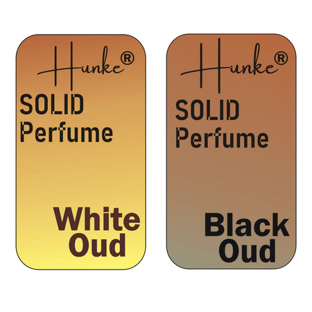 Hunke® Solid Perfume Combo | Alcohol-Free Solid Perfume for Men & Women | Long Lasting Natural Wax Fragrance | Travel Friendly Pocket Perfume | Handmade Luxury - White Oud, Black Oud