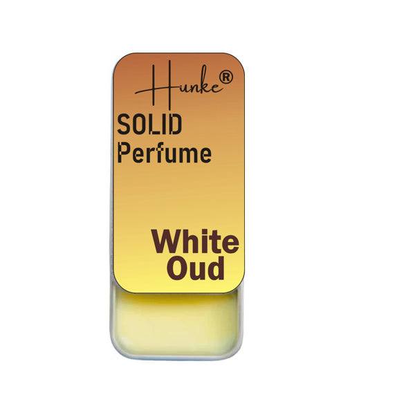 Hunke® Solid Perfume | Alcohol-Free Solid Perfume for Men & Women | Long Lasting Natural Wax Fragrance | Travel Friendly Pocket Perfume | Handmade Luxury - White Oud
