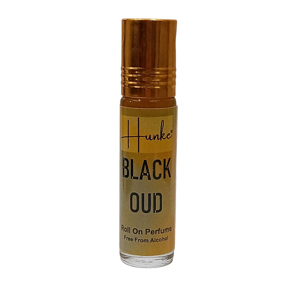 HUNKE Premium Perfume Roll on High Concentration | Attar Ittar Roll on| No Alcohol | Long Lasting Travel Size 8 ML Roll-On, High Projection Fragrance - Black Oud