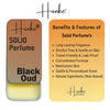 Hunke® Solid Perfume | Alcohol-Free Solid Perfume for Men & Women | Long Lasting Natural Wax Fragrance | Travel Friendly Pocket Perfume | Handmade Luxury - Black Oud