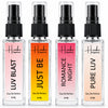 HUNKE EDP Inspired Perfume Set for Men & Women | Set of 4 Premium Long Lasting Fragrances | 8 ml Each | Travel Size Mini Perfume Gift Set | Eau de Parfum Collection - Luv Blast, Pure Love, Romace Night, Just Be