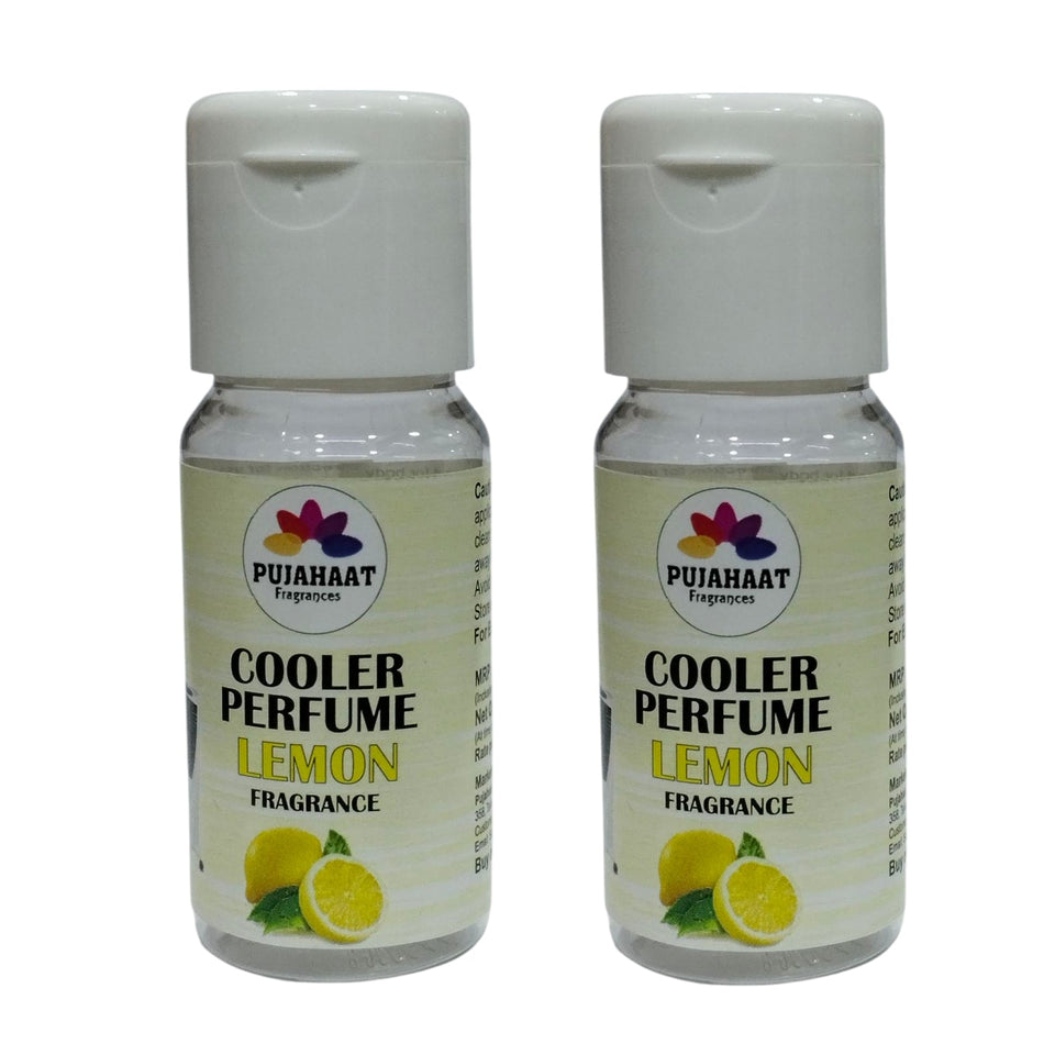 Pujahaat Lemon Cooler Perfume/Aroma Diffuser Oil or Fragrance, Long Lasting Cooler Scent/Aroma Diffuser Fragrance Oil - Multipurpose Aroma Oil Perfume for Cooler - 25 ml each (2 X 25 ml)