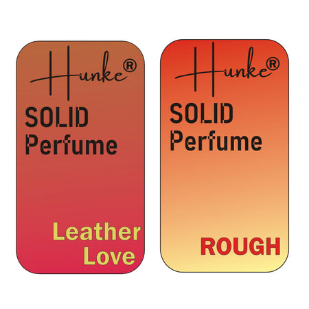 Hunke® Solid Perfume Combo | Alcohol-Free Solid Perfume for Men & Women | Long Lasting Natural Wax Fragrance | Travel Friendly Pocket Perfume | Handmade Luxury - Leather Love, Rough