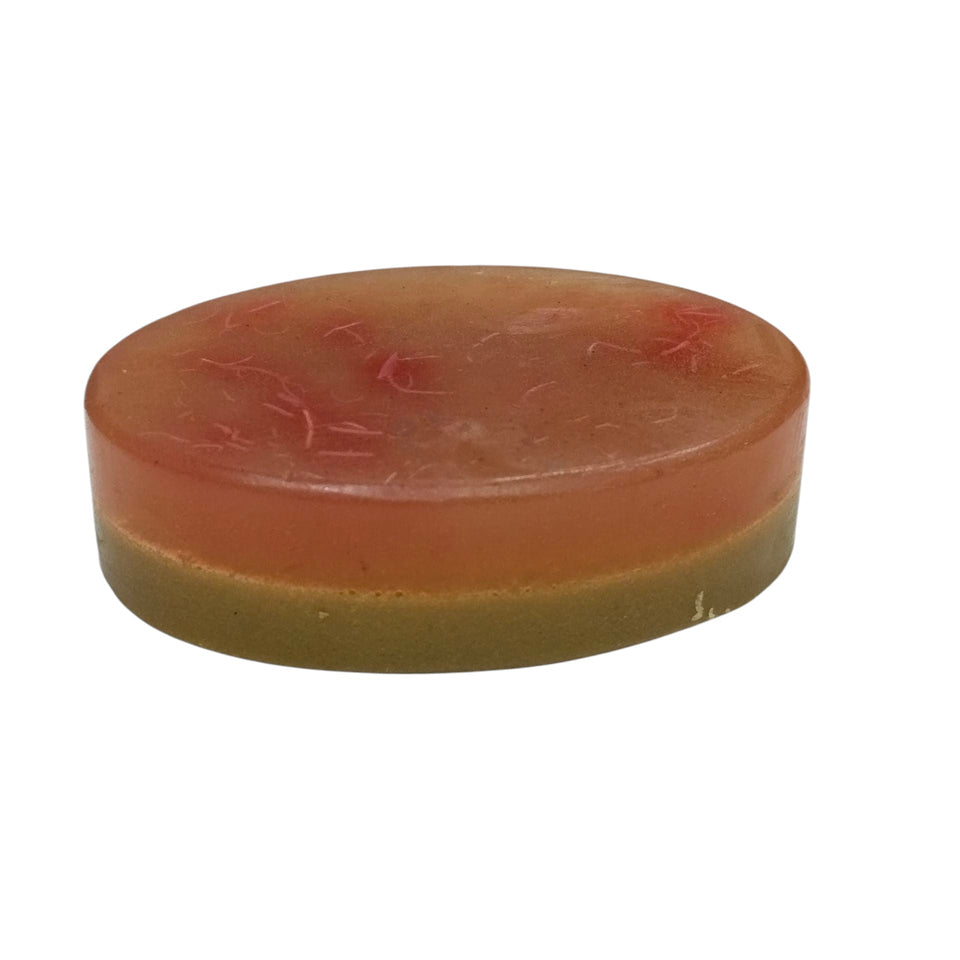 Kunjika Jadibooti Multani mitti and Kesar Double layer Soap | Handmade Natural Bath Bar with Aloe Vera, Vitamin E and Tea tree Essential oil
