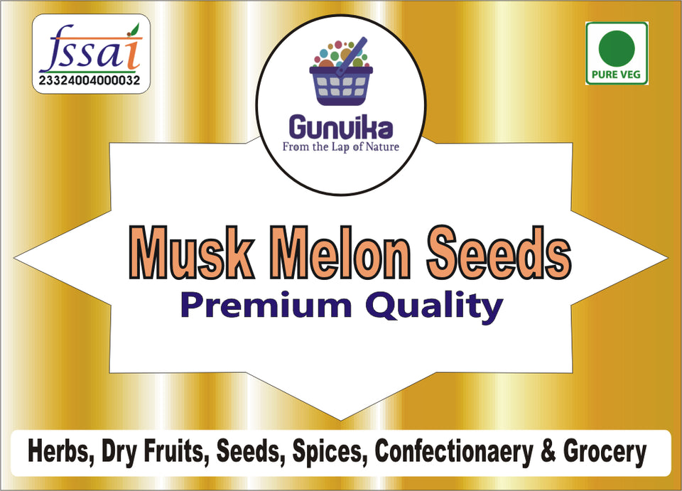 Gunvika Muskmelon Seeds | Kharbooja Magaj | Kharbooja Beej | Rich in Protein | Muskmelon Seeds for Eating | Diet Food