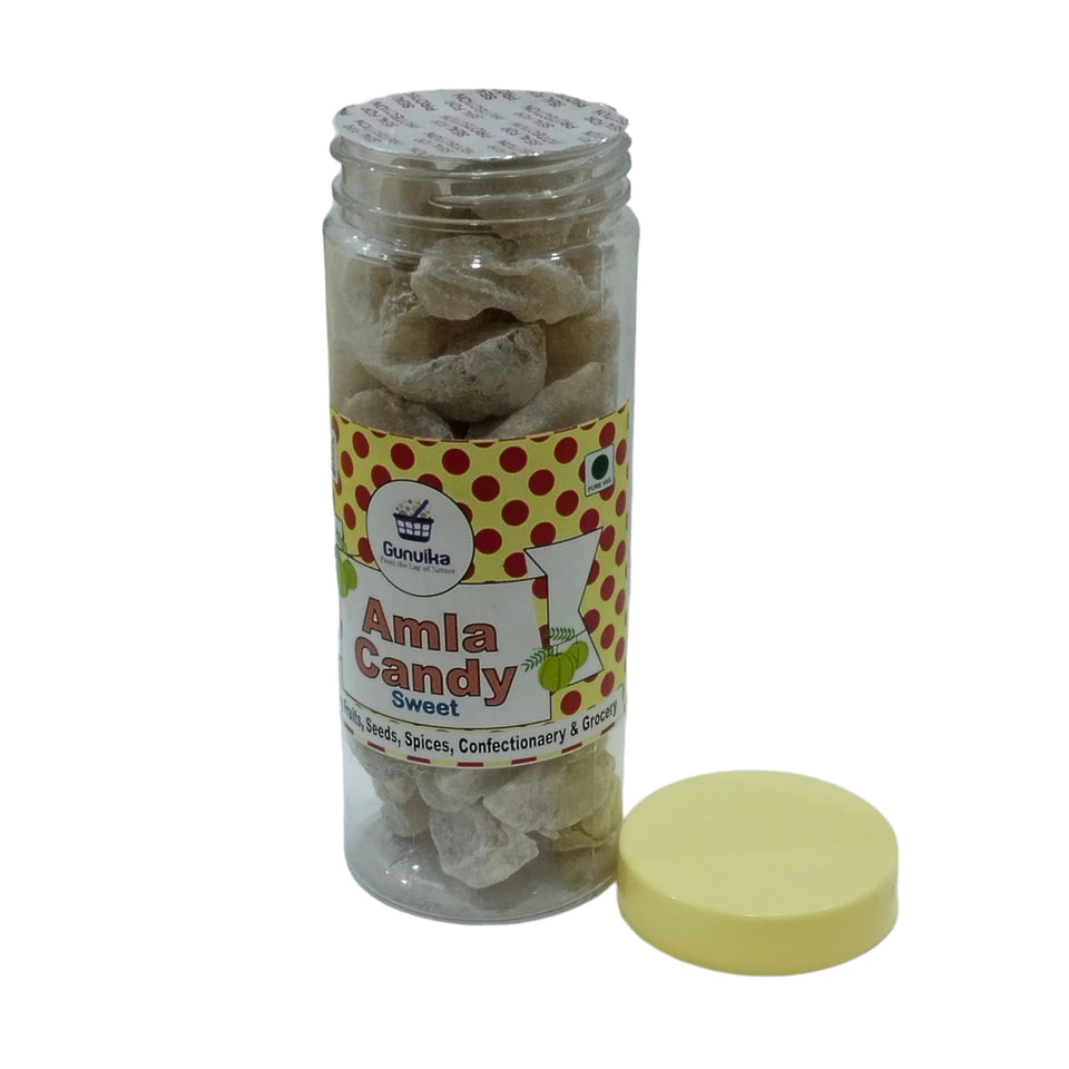 Gunvika Sweet Dry Amla Candy (Avla) Sweet and Sour Indian Gosseberry | Rich in Vit C | After Meal Digestive