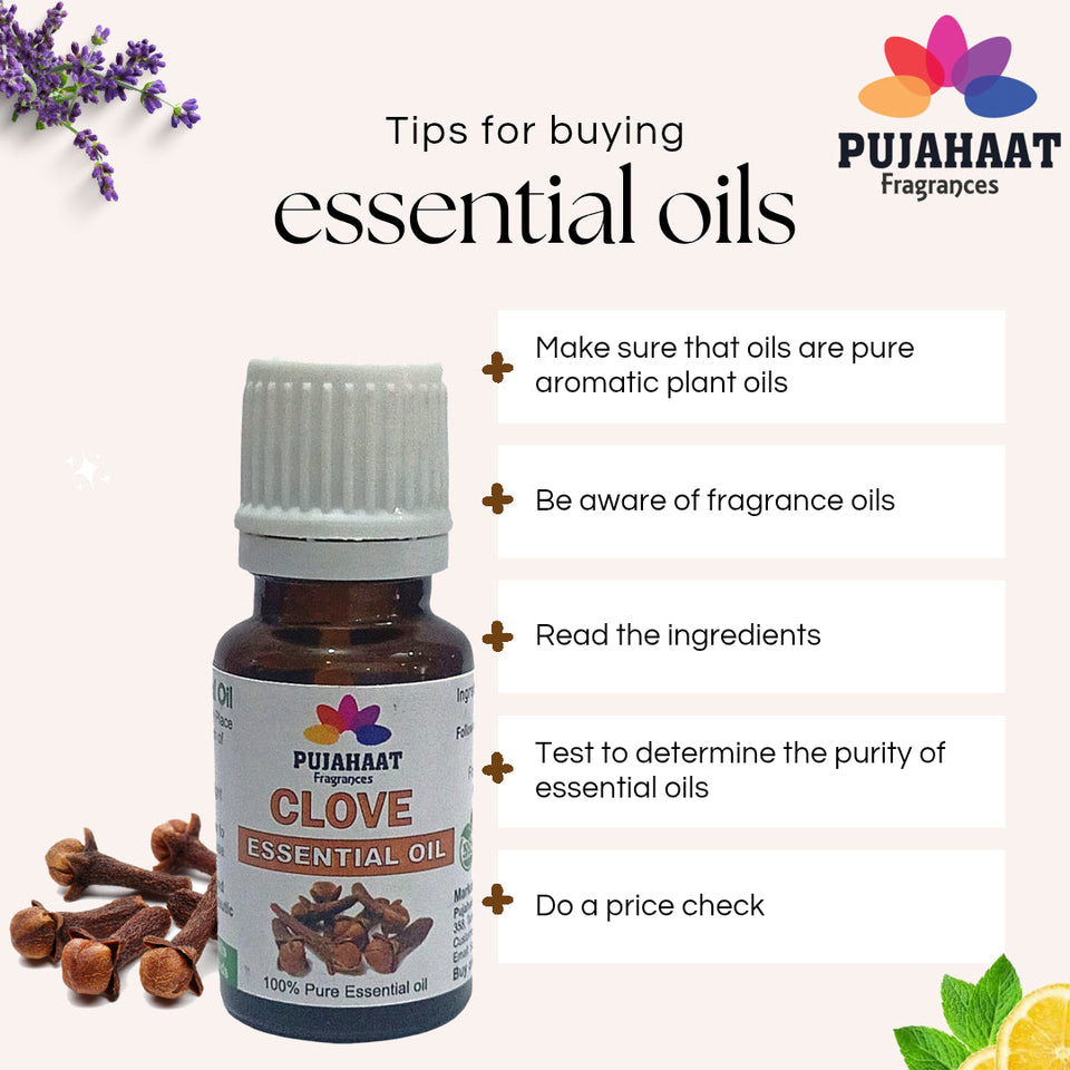 Pujahaat Clove Essential Oil for Teeth, Gum, Skin & Hair Care and Diffuser - Undiluted, Pure & Natural Aromatherapy Grade- Vegan & Cruelty free - 15 ml