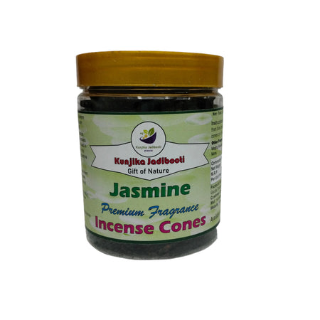 Kunjika Jadibooti Premium Scented Incense Dhoop /Cone | No Charcoal No Bamboo | for Pooja, Rituals & Special Occassions, Dhoop Batti Jasmine Fragrance - 200 Gms