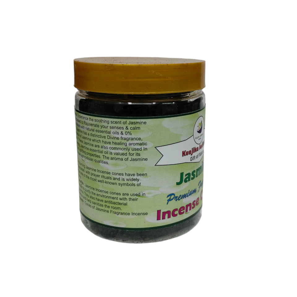 Kunjika Jadibooti Premium Scented Incense Dhoop /Cone | No Charcoal No Bamboo | for Pooja, Rituals & Special Occassions, Dhoop Batti Jasmine Fragrance - 200 Gms