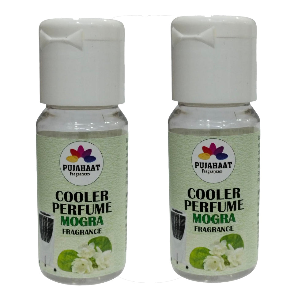 Pujahaat Mogra Cooler Perfume/Aroma Diffuser Oil or Fragrance, Long Lasting Cooler Scent/Aroma Diffuser Fragrance Oil - Multipurpose Aroma Oil Perfume for Cooler - 25 ml each (2 X 25 ml)