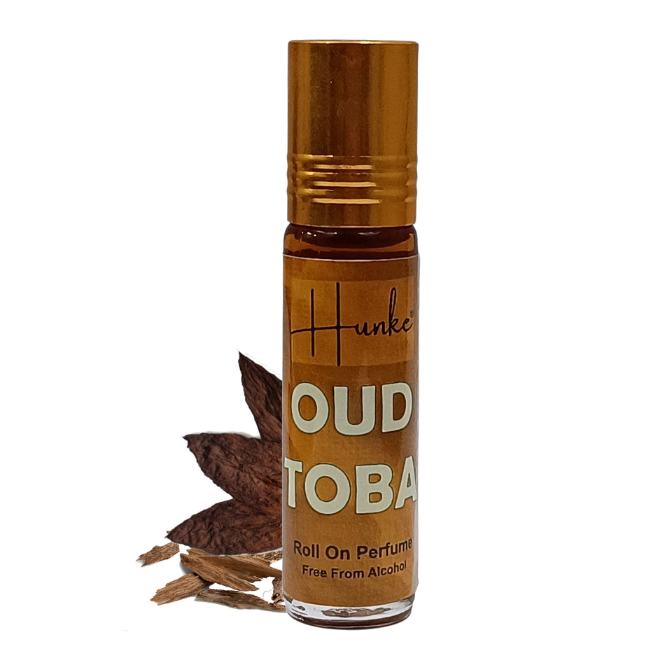 HUNKE Premium Perfume Roll on High Concentration | Attar Ittar Roll on| No Alcohol | Long Lasting Travel Size 8 ML Roll-On, High Projection Fragrance - OUD TOBA