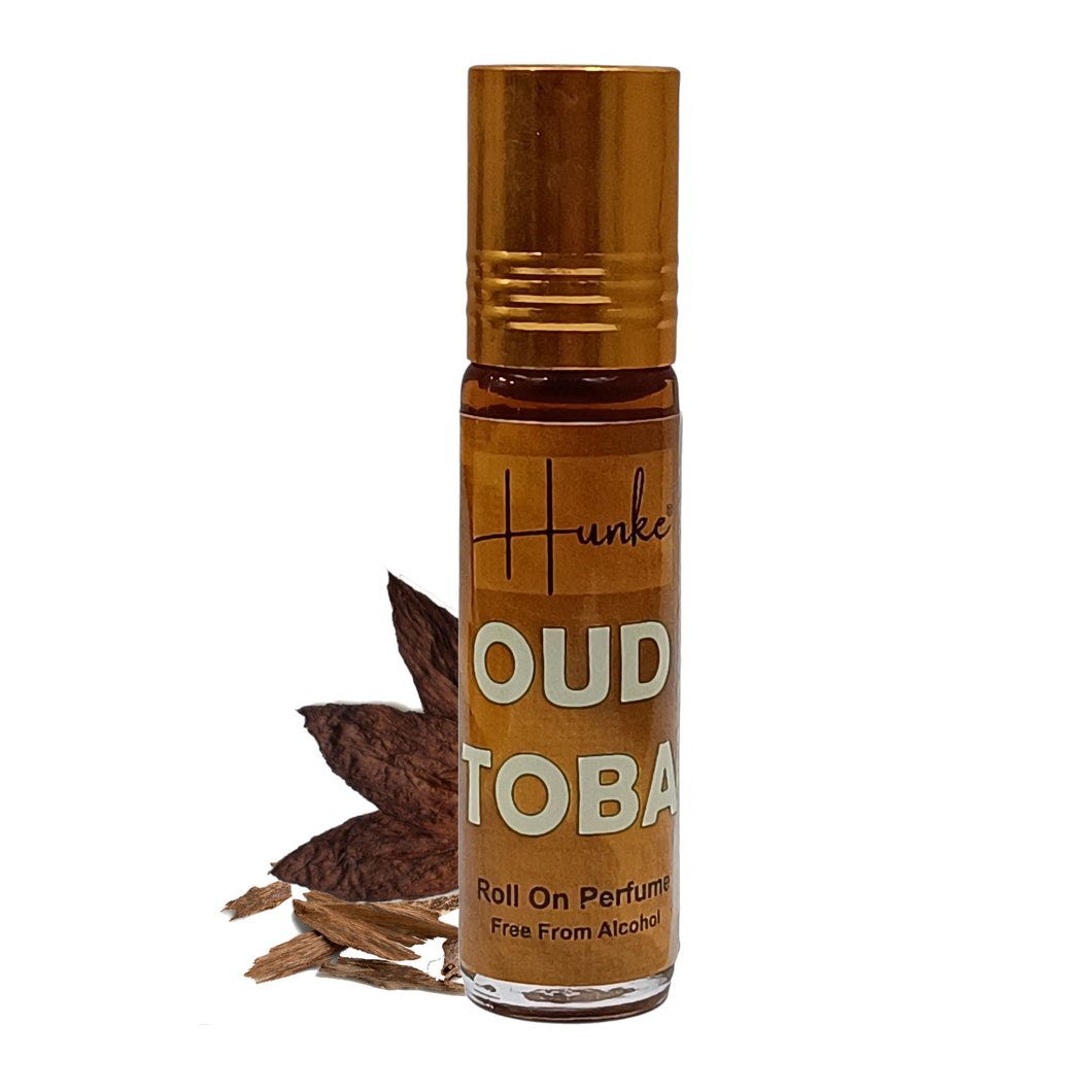 HUNKE Premium Perfume Roll on High Concentration | Attar Ittar Roll on| No Alcohol | Long Lasting Travel Size 8 ML Roll-On, High Projection Fragrance - OUD TOBA