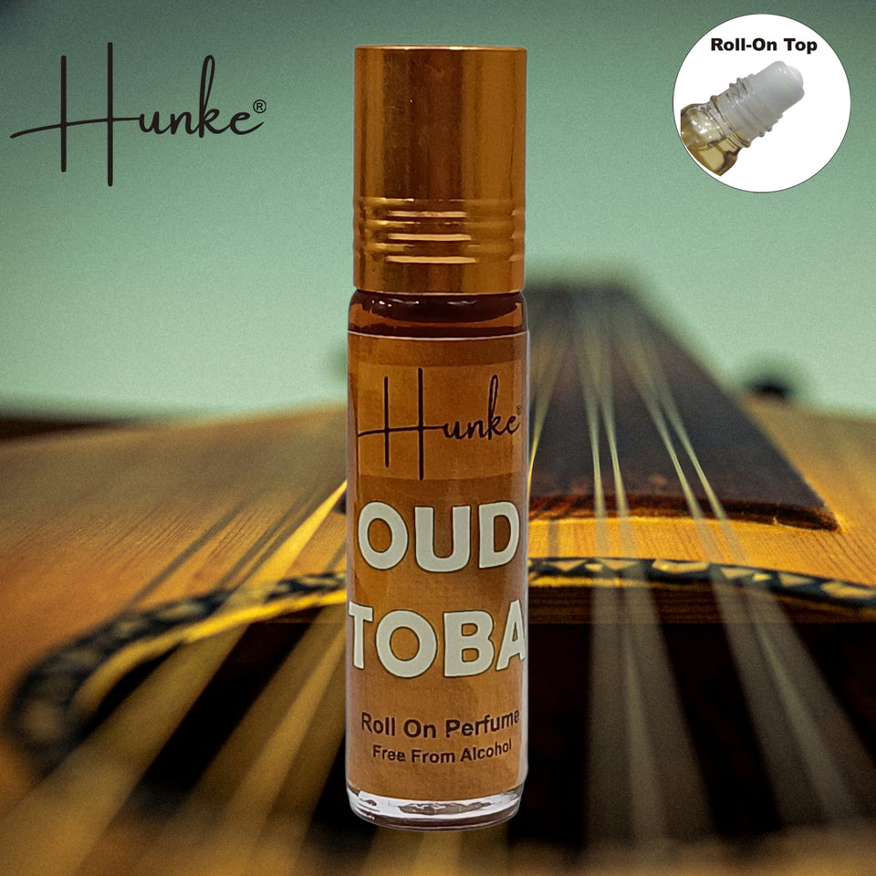 HUNKE Premium Perfume Roll on High Concentration | Attar Ittar Roll on| No Alcohol | Long Lasting Travel Size 8 ML Roll-On, High Projection Fragrance - OUD TOBA