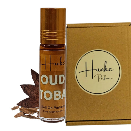HUNKE Premium Perfume Roll on High Concentration | Attar Ittar Roll on| No Alcohol | Long Lasting Travel Size 8 ML Roll-On, High Projection Fragrance - OUD TOBA