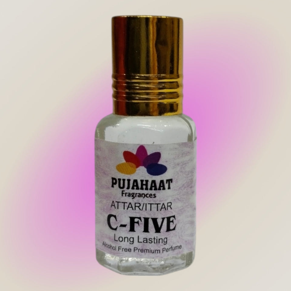 Pujahaat Premium Alcohol-Free Attar | Ittar 6ml, Long-Lasting Travel Size Roll-On, Best Perfume Attar Fragrance Oil : C-Five