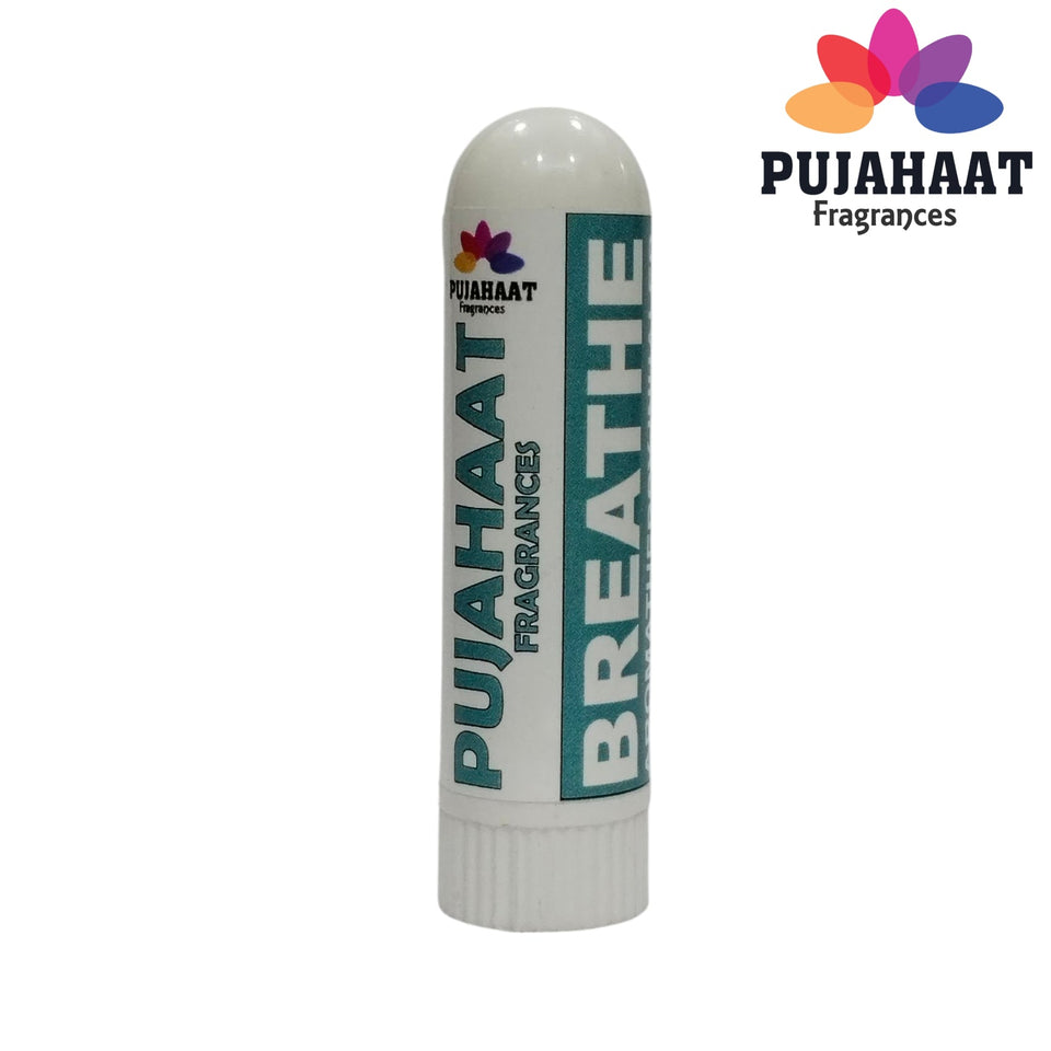 Pujahaat Natural Essential oil based Aromatherapy Nasal Inhaler Stick help in obstacle free BREATHE, Made with natural, therapeutic grade  - Set of 2