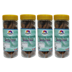 Pujahaat Premium Scented Incense Dhoop Cone | No Charcoal No Bamboo | for Pooja, Rituals & Special Occasions, Aromatherapy Passion Sense Fragrance