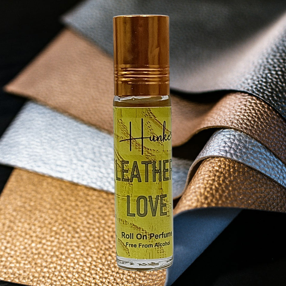 HUNKE Premium Perfume Roll on High Concentration | Attar Ittar Roll on| No Alcohol | Long Lasting Travel Size 8 ML Roll-On, High Projection Fragrance - Leather Love