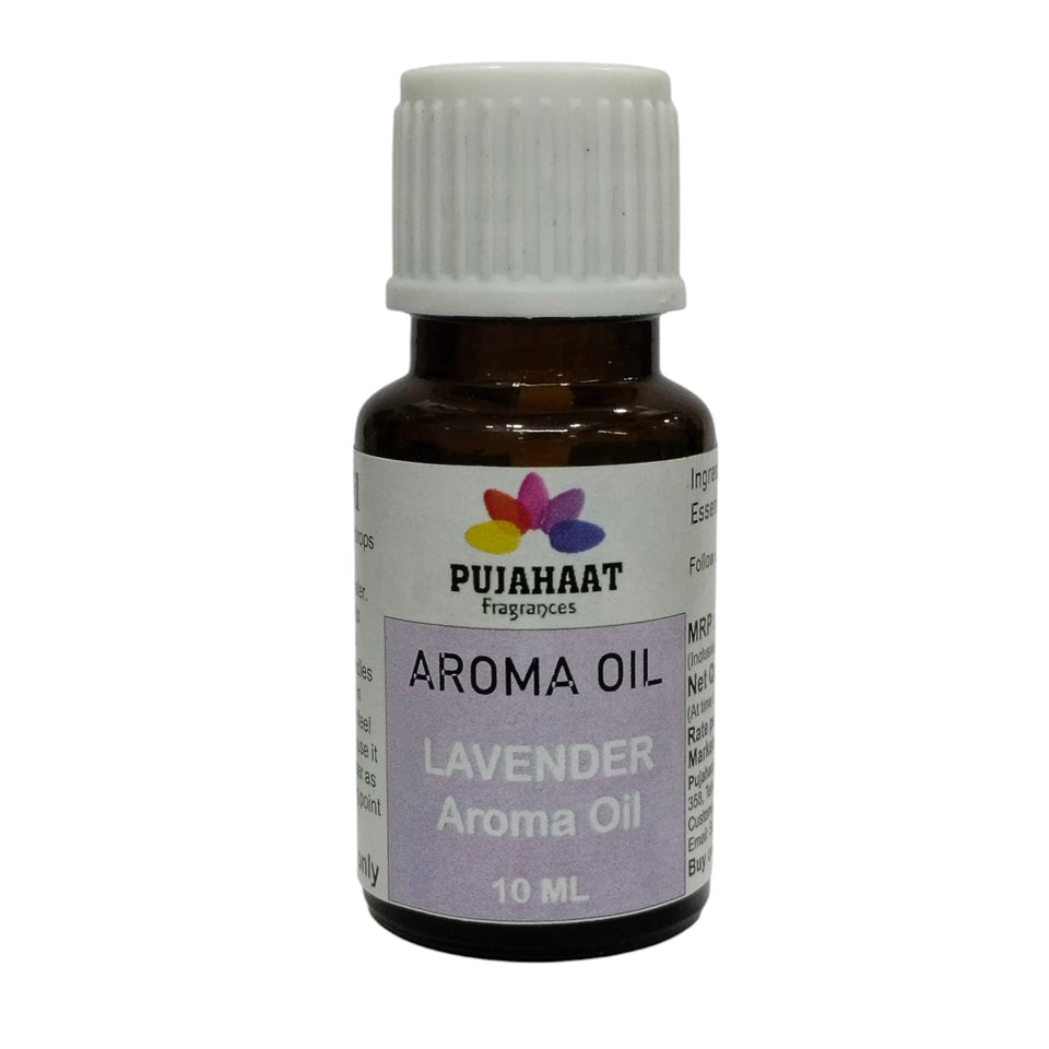 Pujahaat Lavender Aroma Oil for Aromatherapy oils, Oil for diffusers, Humidifier oils, Oil Burners, Spa and Air Purifier 10ml Each, Lavender - Set of 2 (2 x 10 ml)