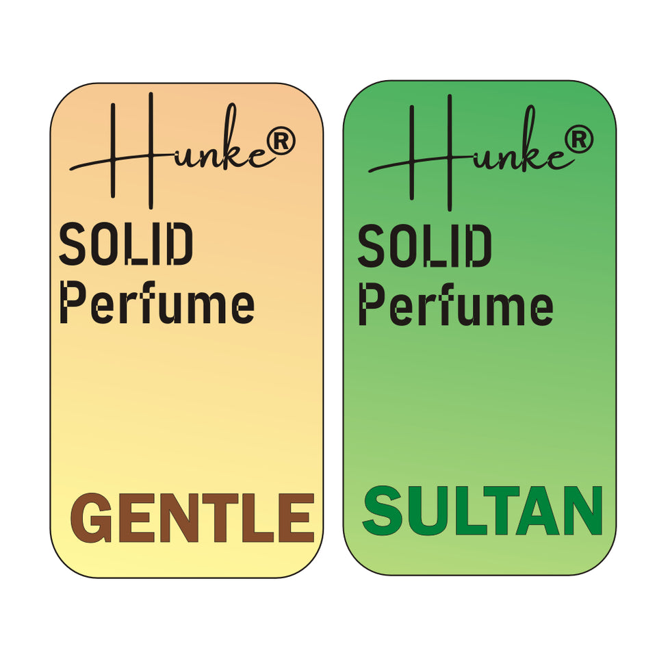 Hunke® Solid Perfume Combo | Alcohol-Free Solid Perfume for Men & Women | Long Lasting Natural Wax Fragrance | Travel Friendly Pocket Perfume | Handmade Luxury - Sultan, Gentle