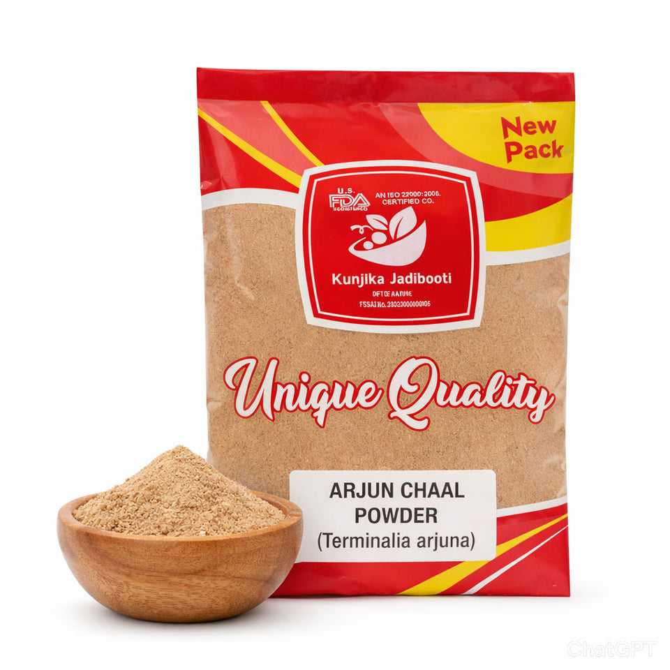 Kunjika Jadibooti Arjun Chaal Powder (Terminalia Arjuna) – 100% Pure Herbal Bark Powder for Ayurvedic Wellness & Daily Health Support