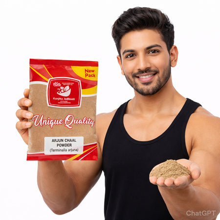 Kunjika Jadibooti Arjun Chaal Powder (Terminalia Arjuna) – 100% Pure Herbal Bark Powder for Ayurvedic Wellness & Daily Health Support