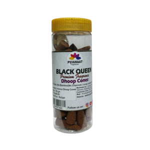 Pujahaat Premium Scented Incense Dhoop Cone | No Charcoal No Bamboo | for Pooja, Rituals & Special Occasions, Aromatherapy Black Queen Fragrance
