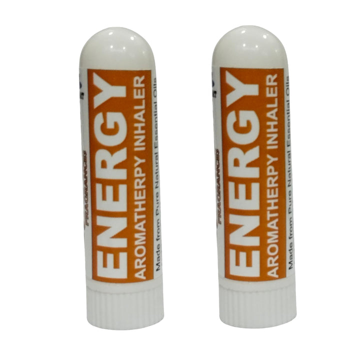 Pujahaat Natural Essential oil based Aromatherapy Nasal Inhaler Stick ENERGY, Made with 100% natural, therapeutic grade essential oils - Set of 2