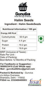 Gunvika Halim Seeds | Aliv Seeds for Eating & Hair Growth | Haleem Seeds | Garden Cress Seeds| Asaliya Seeds - Immunity Booster Superfood