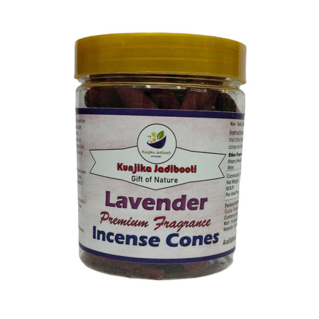 Kunjika Jadibooti Premium Scented Incense Dhoop /Cone | No Charcoal No Bamboo | for Pooja, Rituals & Special Occasions, Dhoop Batti Lavender Fragrance - 200 Gms