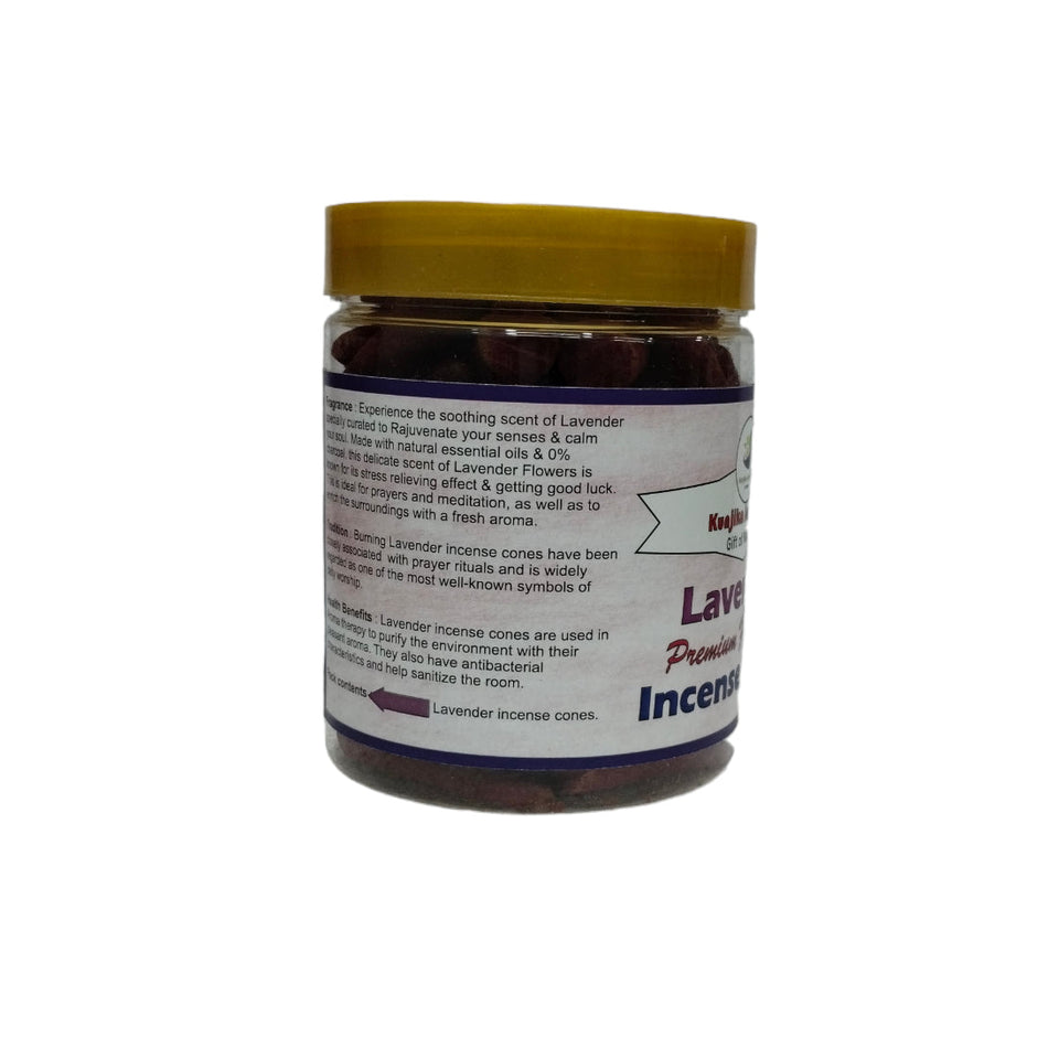 Kunjika Jadibooti Premium Scented Incense Dhoop /Cone | No Charcoal No Bamboo | for Pooja, Rituals & Special Occasions, Dhoop Batti Lavender Fragrance - 200 Gms