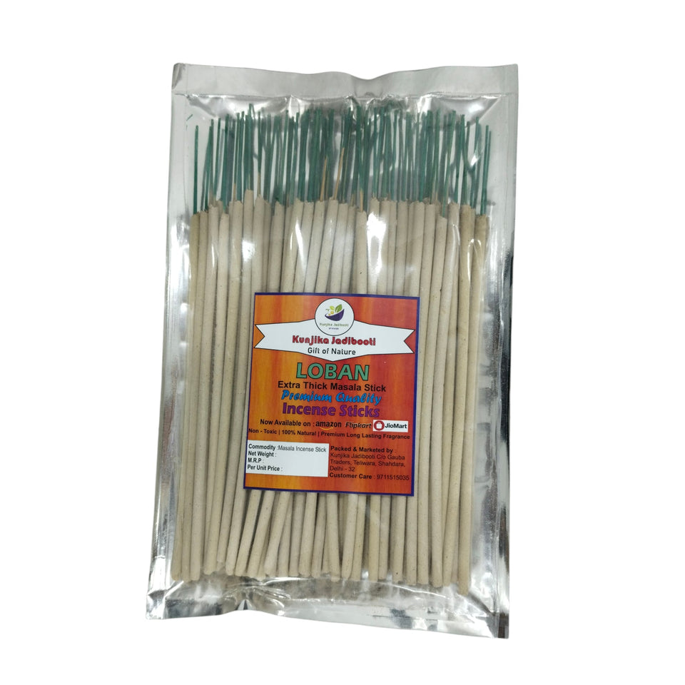 Kunjika Jadibooti Loban Flora Thick Premium Natural Masala Incense Sticks Natural Loban Flora Agarbatti Nagchampa 100% Natural Fragrances - 100 Gms