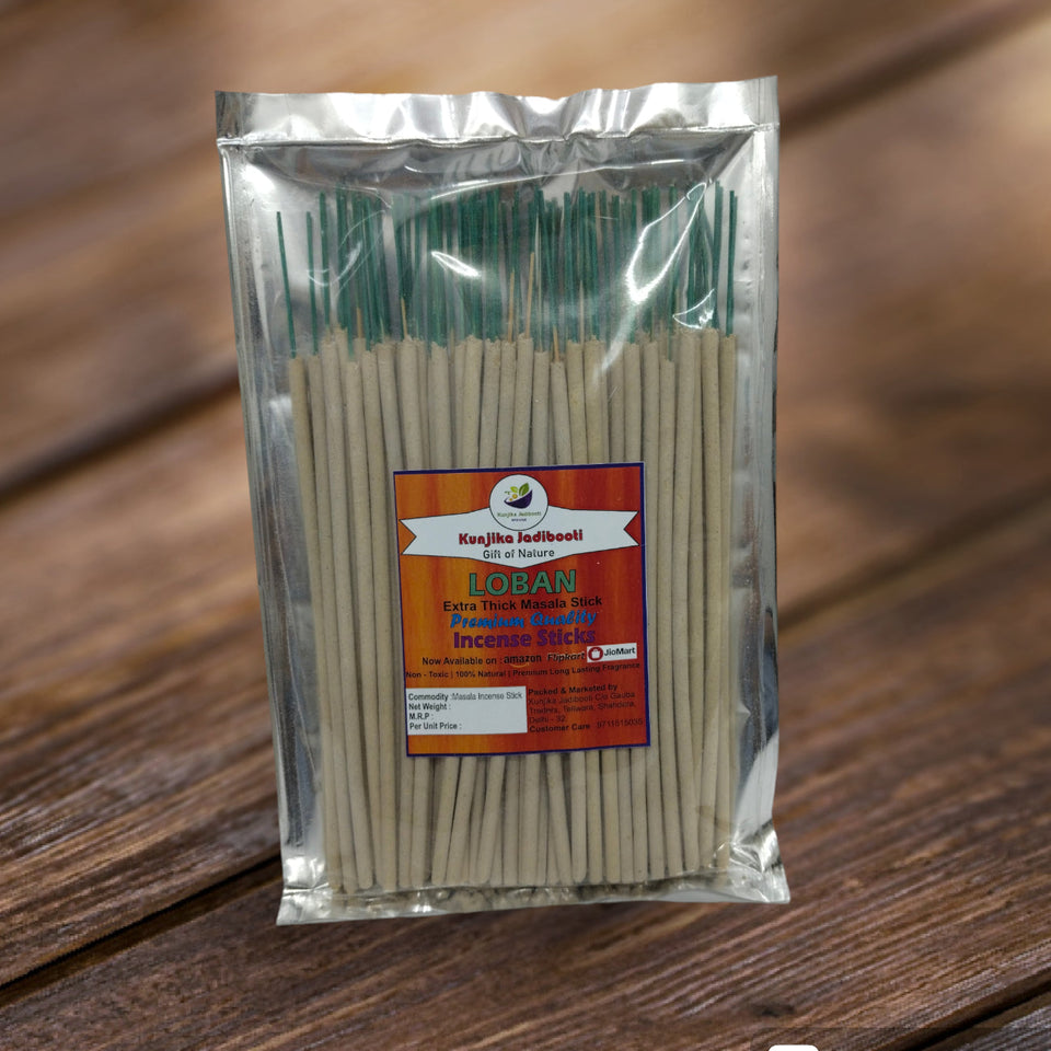 Kunjika Jadibooti Loban Flora Thick Premium Natural Masala Incense Sticks Natural Loban Flora Agarbatti Nagchampa 100% Natural Fragrances - 100 Gms