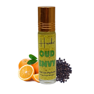 HUNKE Premium Perfume Roll on High Concentration | Attar Ittar Roll on| No Alcohol | Long Lasting Travel Size 8 ML Roll-On, High Projection Fragrance - Oud Envy