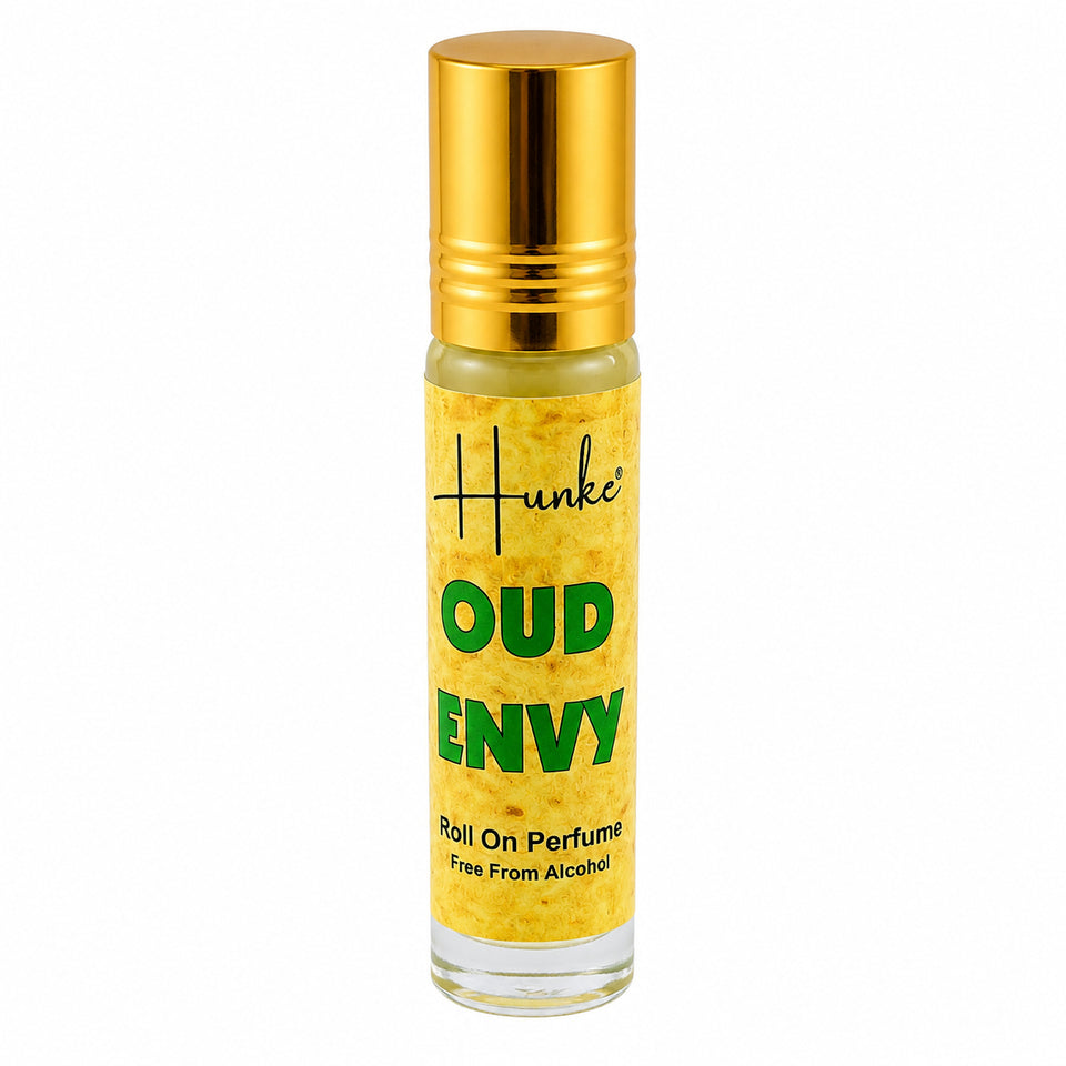 HUNKE Premium Perfume Roll on High Concentration | Attar Ittar Roll on| No Alcohol | Long Lasting Travel Size 8 ML Roll-On, High Projection Fragrance - Oud Envy