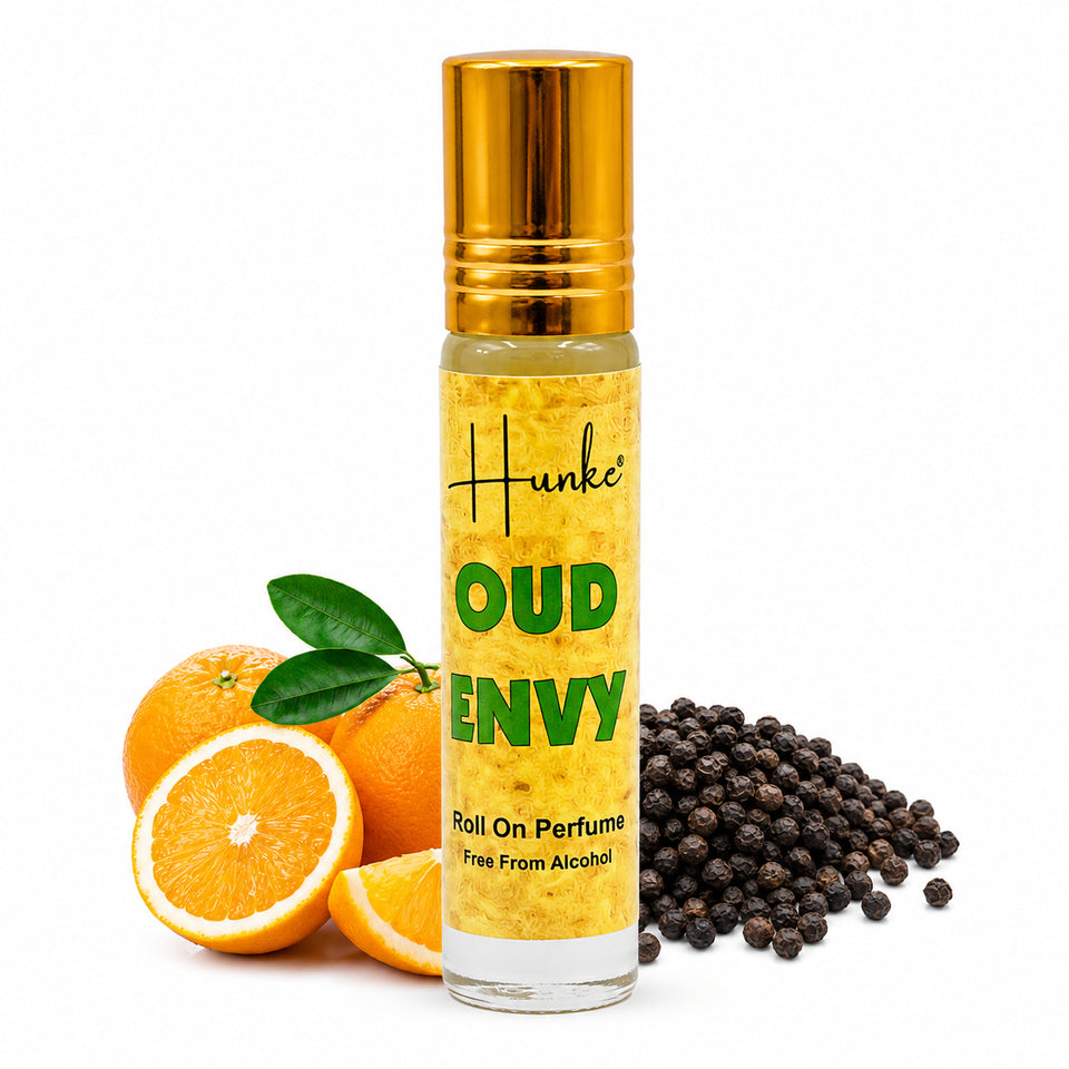 HUNKE Premium Perfume Roll on High Concentration | Attar Ittar Roll on| No Alcohol | Long Lasting Travel Size 8 ML Roll-On, High Projection Fragrance - Oud Envy