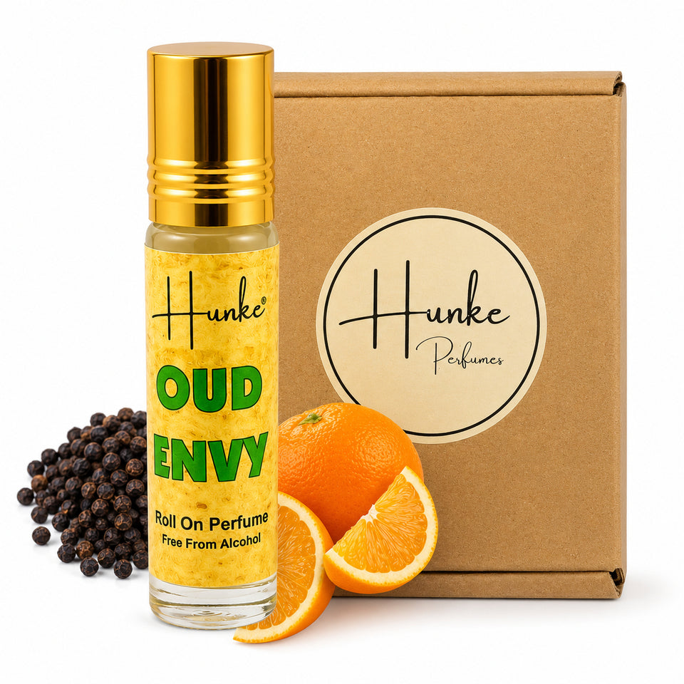 HUNKE Premium Perfume Roll on High Concentration | Attar Ittar Roll on| No Alcohol | Long Lasting Travel Size 8 ML Roll-On, High Projection Fragrance - Oud Envy