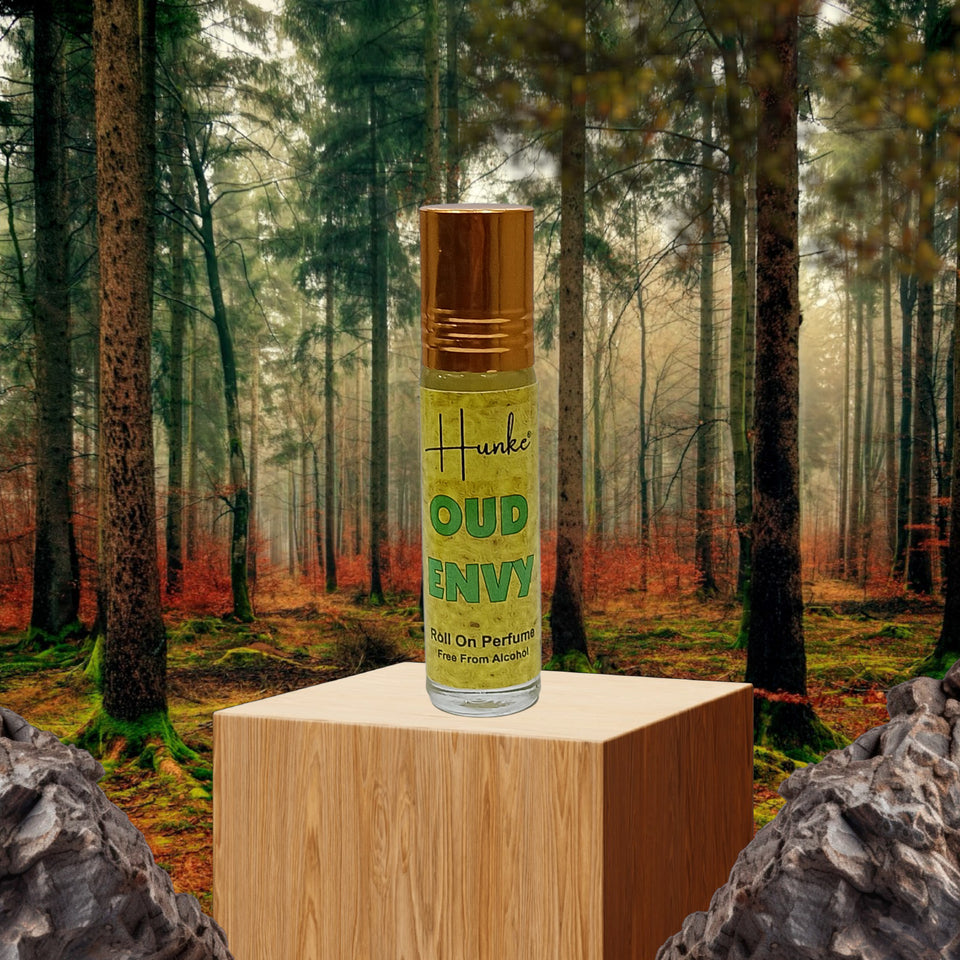 HUNKE Premium Perfume Roll on High Concentration | Attar Ittar Roll on| No Alcohol | Long Lasting Travel Size 8 ML Roll-On, High Projection Fragrance - Oud Envy