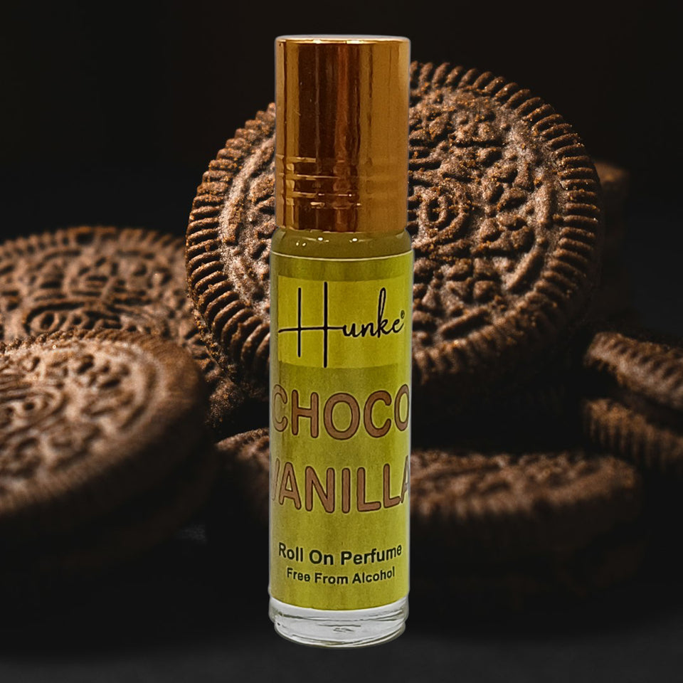 HUNKE Premium Perfume Roll on High Concentration | Attar Ittar Roll on| No Alcohol | Long Lasting Travel Size 8 ML Roll-On, High Projection Fragrance - Choco Vanilla