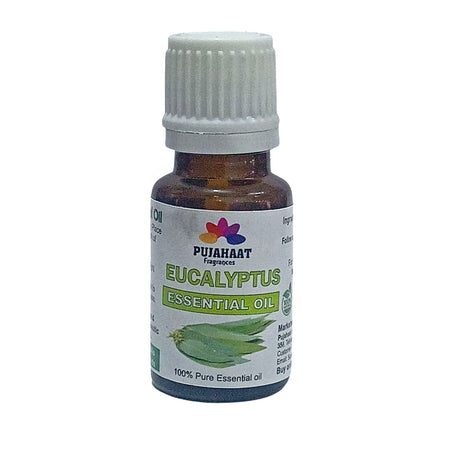Pujahaat Eucalyptus Essential Oil for Hair Growth, Inhalation, Aromatherapy, Skin Care, Relax Muscle |100% Pure, Natural, Undiluted, Premium Nilgiri Oil | 15ml